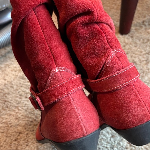 Henri Pierre Red Suede slouchy Women's Boots size 8 - Picture 3 of 8